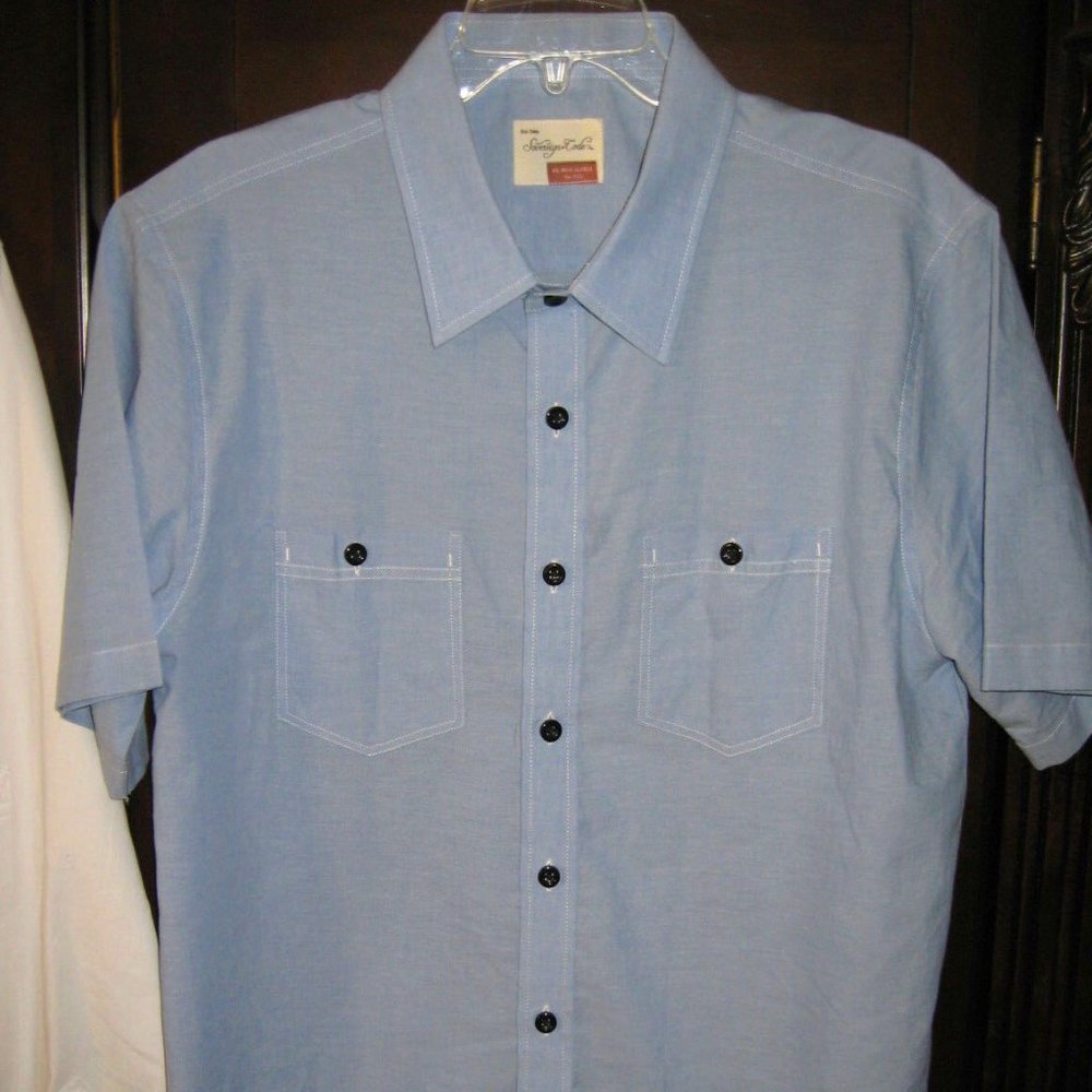 Boys Sovereign Code Blue Dress Shirt Button Up Sz 18-20 XL